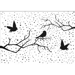 (EFE027)Embossing folder Snowy scene with birds