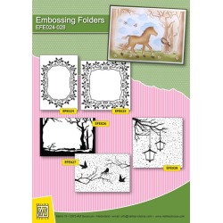 (EFE027)Embossing folder Snowy scene with birds