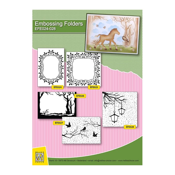 (EFE027)Embossing folder Snowy scene with birds