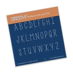 (GRO-WO-40225-01)Groovi Hand Drawn Alphabet Upper Case A6 Plate