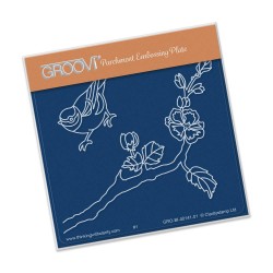 (GRO-BI-40141-01)Groovi Small Blue Tit Branch A6 Plate