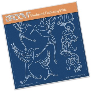 (GRO-BI-40320-03)Groovi Plate A5 Jayne's Hummingbirds