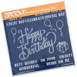 (GRO-WO-40276-01)Groovi Plate A5 Happy Birthday