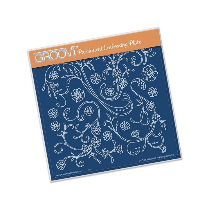 (GRO-BI-40318-03)Groovi Plate A5 Jayne's Floral Flourish