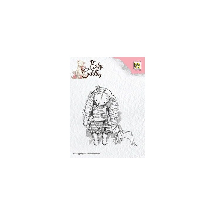 (CSBC001)Nellie's Choice Clear Stamp Baby Cuddles princess rabbi