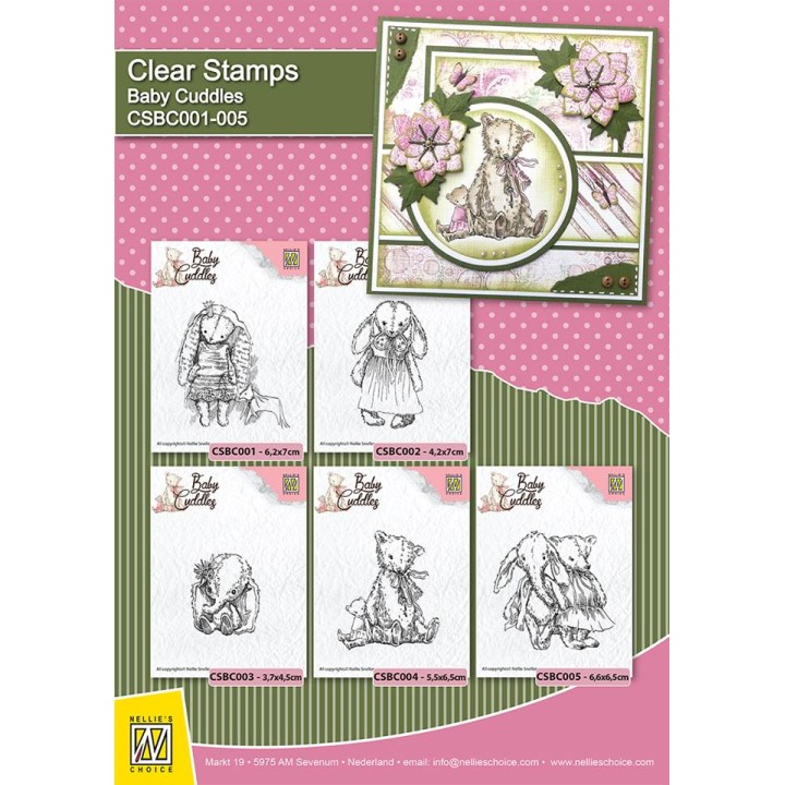 (CSBC001)Nellie's Choice Clear Stamp Baby Cuddles princess rabbi