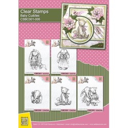 (CSBC005)Nellie's Choice Clear Stamp Baby Cuddles cuddly friends