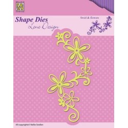 (SDL028)Nellie's Shape Dies swirl & flowers