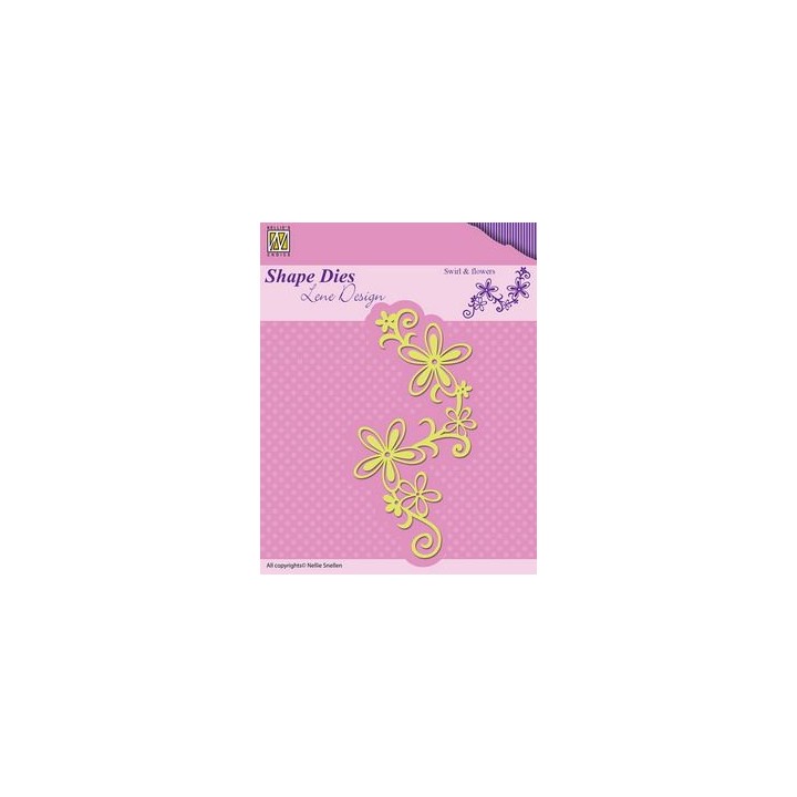 (SDL028)Nellie's Shape Dies swirl & flowers
