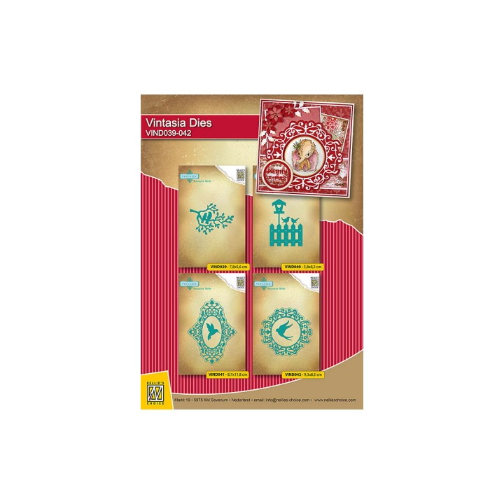 (VIND041)Nellie's Choice Vintasia Dies romantic birds oval