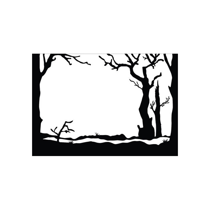 (EFE026)Embossing folder Christmas scene with trees