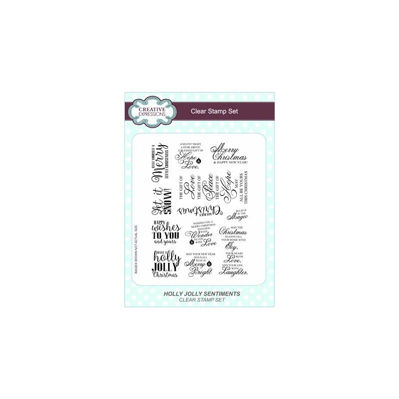 (CEC771)Clear Stamps Set Holly Jolly Sentiments