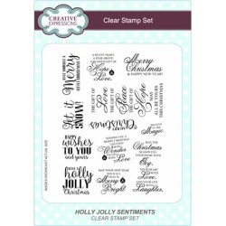 (CEC771)Clear Stamps Set Holly Jolly Sentiments