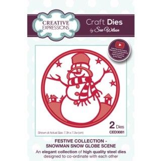 (CED3081)Craft Dies - Snowman Snow Globe Scene