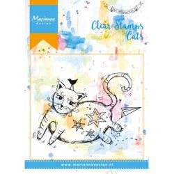 (MM1611)Clear Stamp Background Fat cat