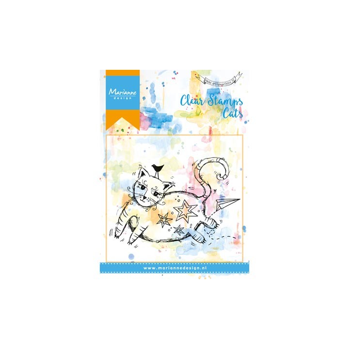 (MM1611)Clear Stamp Background Fat cat
