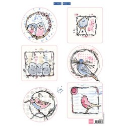 (MM1602)3D Pastel birds