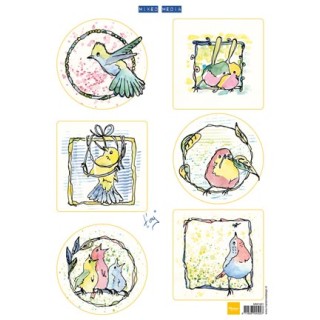 (MM1601)3D Colourful birds