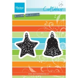 (CR1382)Craftables stencil Tiny's ornaments star & bell