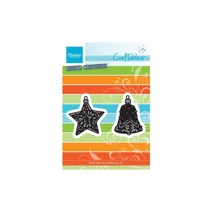 (CR1382)Craftables stencil Tiny's ornaments star & bell