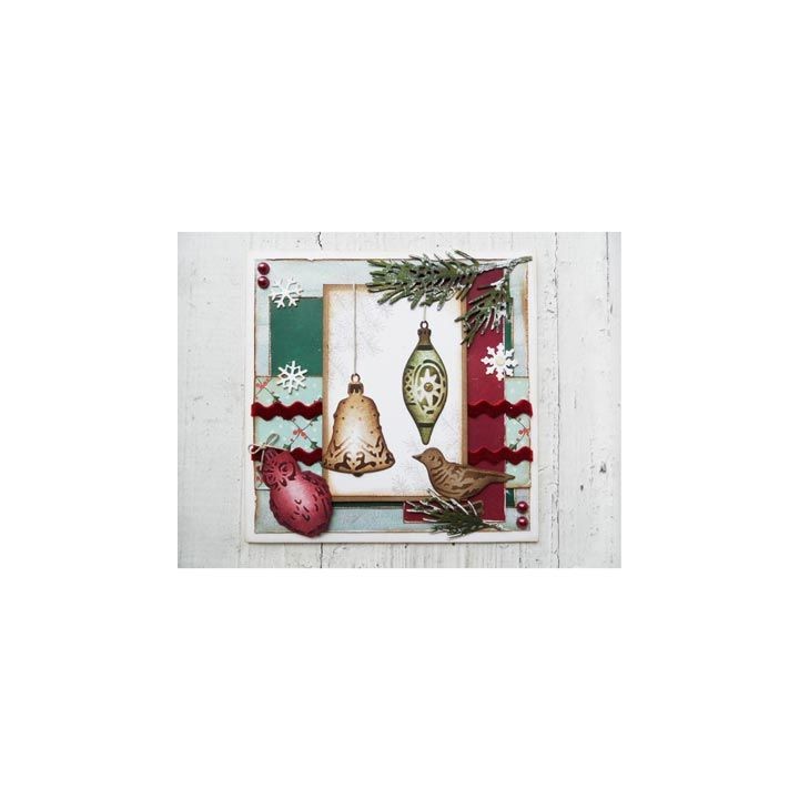 (CR1382)Craftables stencil Tiny's ornaments star & bell