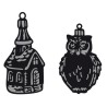 (CR1381)Craftables stencil Tiny's ornaments church & owl