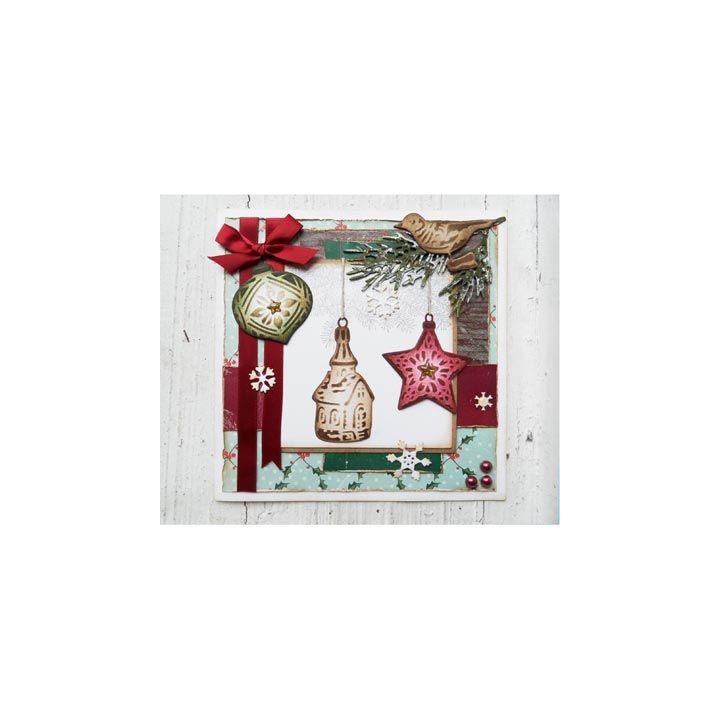 (CR1378)Craftables stencil Tiny's Pine tree branch