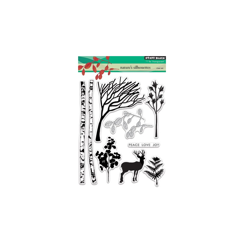 (30-380)Penny Black Stamp clear Nature's silhouettes