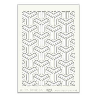 (STE-PA-00189-A5)Claritystamp Art Stencil A5 Geo Pattern