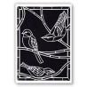 (STE-BI-00165-A5)Claritystamp Art Stencil A5 Birds On A Branch
