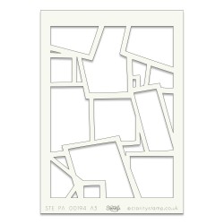 (STE-PA-00194-A5)Claritystamp Art Stencil A5 Wonky Boxes