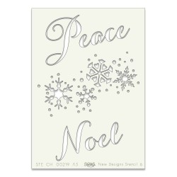 (STE-CH-00219-A5)Claritystamp Art Stencil A5 Peace Noel & Snowfl