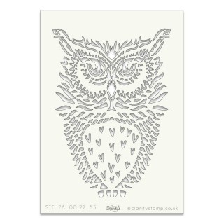 (STE-BI-00122-A5)Claritystamp Art Stencil A5 Owl
