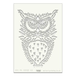(STE-BI-00122-A5)Claritystamp Art Stencil A5 Owl