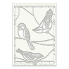 (STE-BI-00104-A5)Claritystamp Art Stencil A5 Bird On Branches