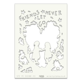 (STE-PE-00188-A5)Claritystamp Art Stencil A5 Friends