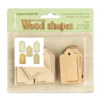 (71.2465)Leane Creatief Wood Shapes Tags rectangle
