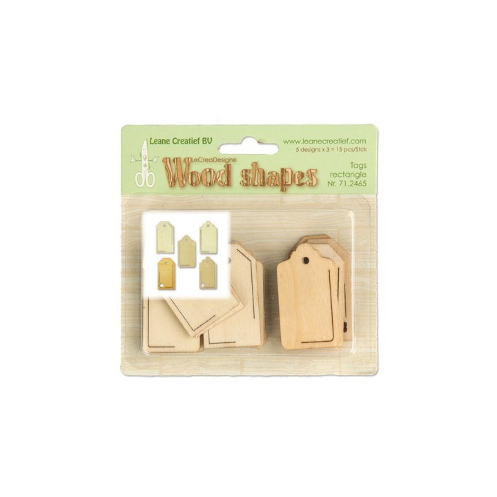 (71.2465)Leane Creatief Wood Shapes Tags rectangle