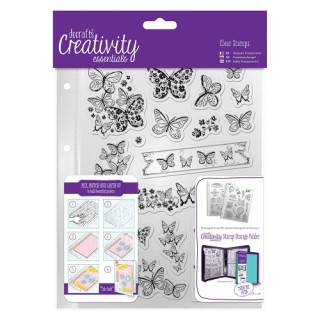 (DCE907111)Docrafts A5 Clear Stamp Set (16pcs) - Butterflies