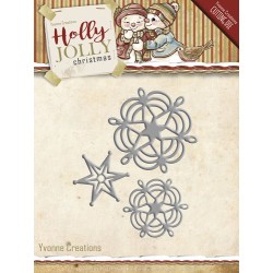 (YCD10073)Die - Yvonne Creations - Holly Jolly - Snowflake and S