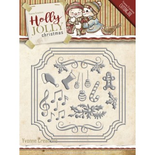 (YCD10068)Die - Yvonne Creations - Holly Jolly - Card Set