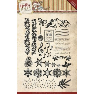 (YCCS10025)Clearstamp - Yvonne Creations - Holly Jolly