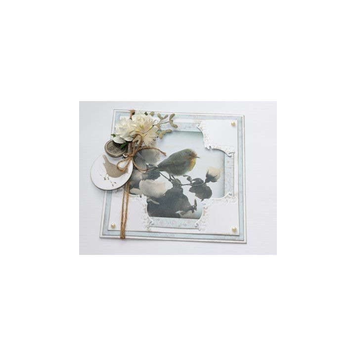 (6002/0574)Cutting & Embossing stencil Corner with bird