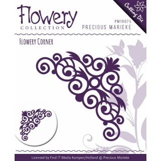 (PM10075)Die - Precious Marieke - Flowery - Swirl Corner