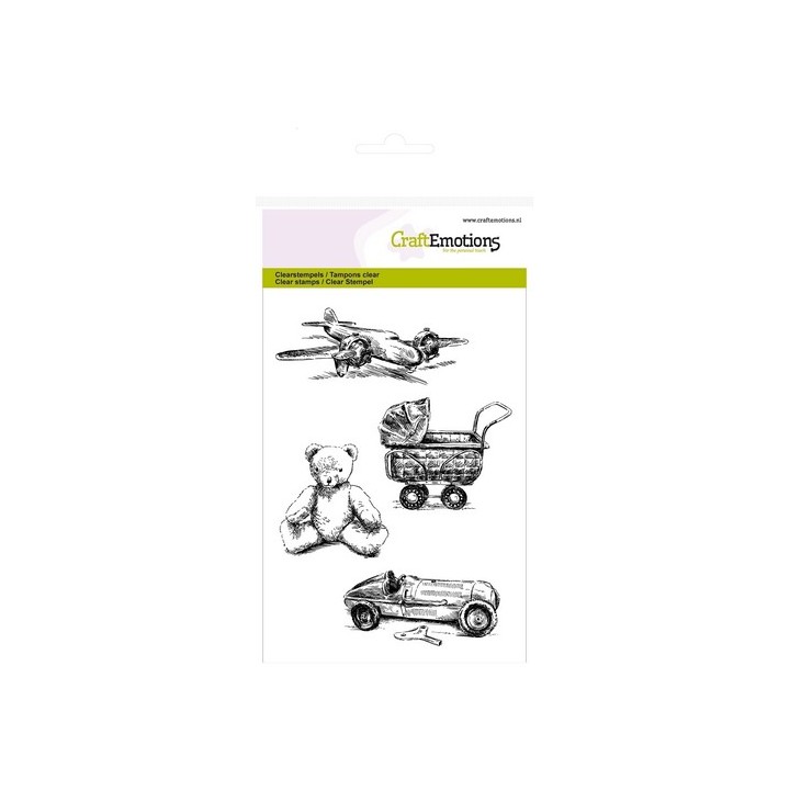 (1245)CraftEmotions clearstamps A6 - vintage toys
