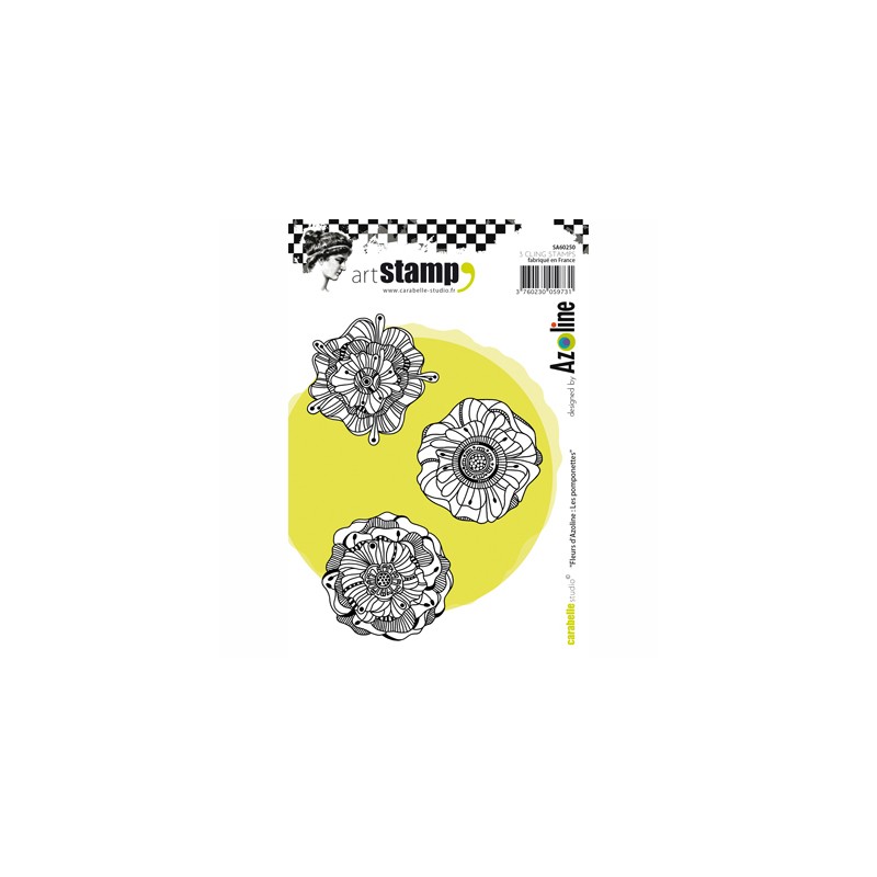 (SA60250)Carabelle cling stamp A6 fleurs d'azoline les pomponett