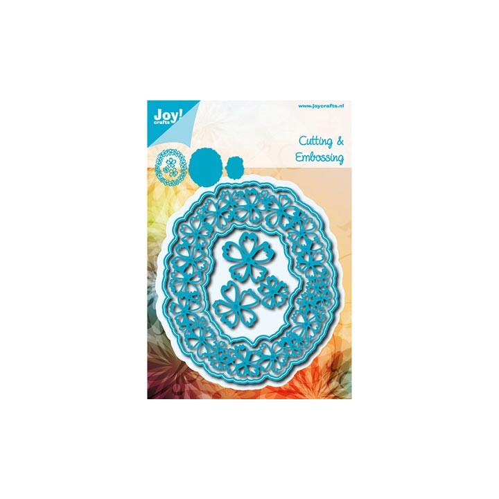 (6002/0632)Cutting & Embossing stencil Oval with flower