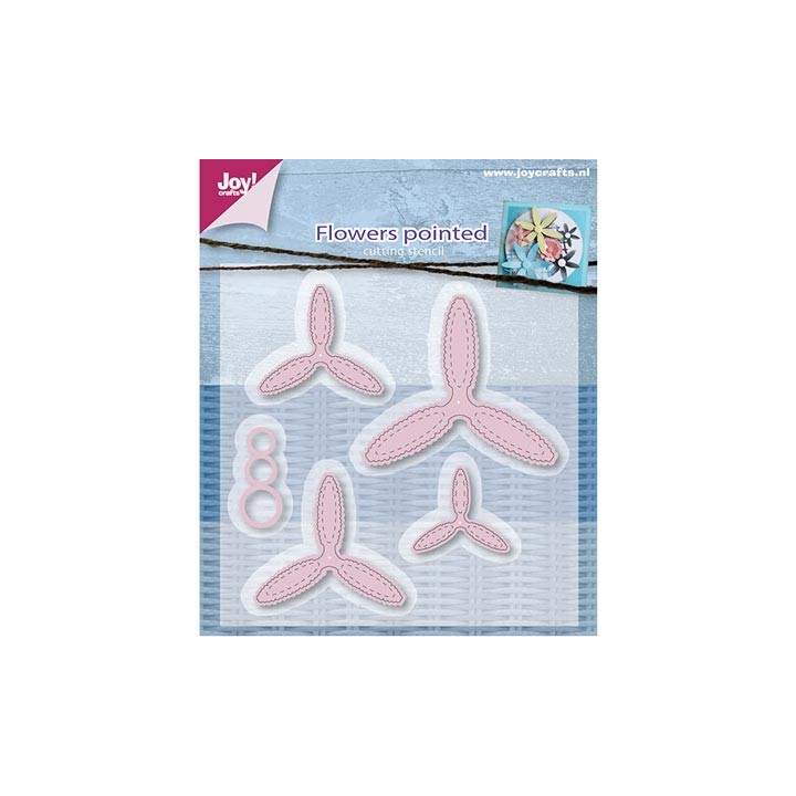 (6002/0596)Cutting & Embossing stencil Mery's flowers pointed (5
