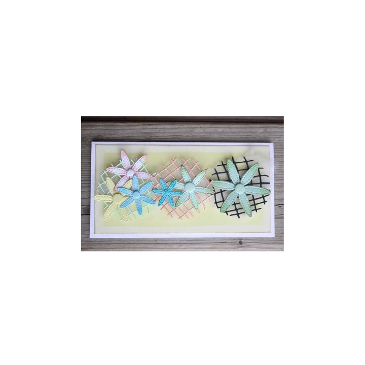 (6002/0596)Cutting & Embossing stencil Mery's flowers pointed (5