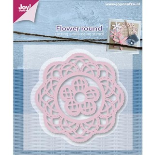 (6002/0595)Cutting & Embossing stencil Mery's flower round